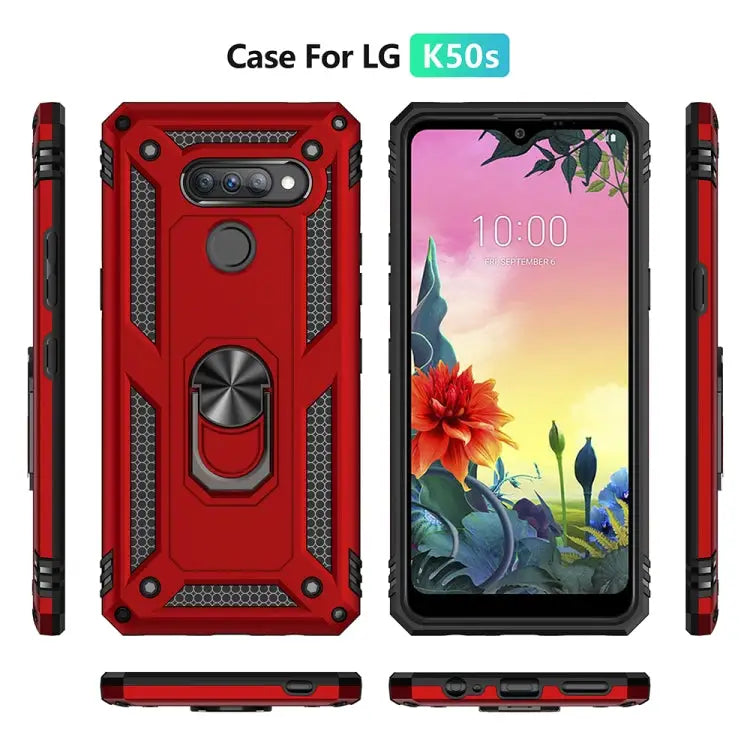 Shockproof TPU + PC Protective Case with 360 Degree Rotating Holder For Motorola Moto G Stylus For LG K50S - Mobile