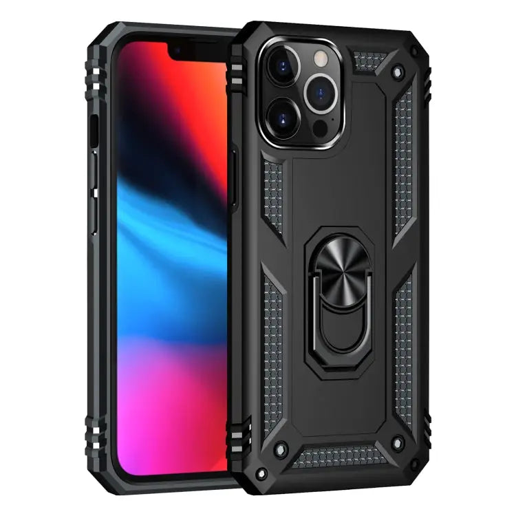 Shockproof TPU + PC Protective Case with 360 Degree Rotating Holder For iPhone 13 Pro Max - Apple Accessories