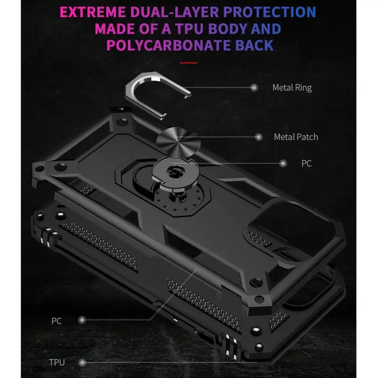 Shockproof TPU + PC Protective Case with 360 Degree Rotating Holder For iPhone 13 Pro Max - Apple Accessories