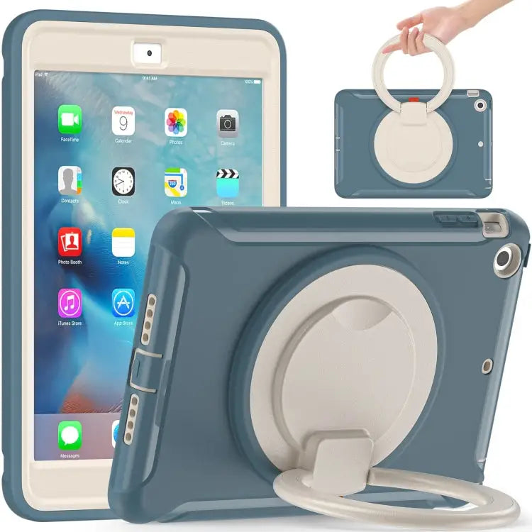 Shockproof TPU + PC Protective Case with 360 Degree Rotation Foldable Handle Grip Holder & Pen Slot For iPad mini 3 / 2