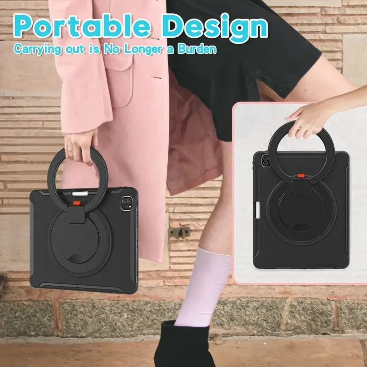 Shockproof TPU + PC Protective Case with 360 Degree Rotation Foldable Handle Grip Holder & Pen Slot For iPad Pro 12.9