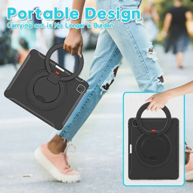 Shockproof TPU + PC Protective Case with 360 Degree Rotation Foldable Handle Grip Holder & Pen Slot For iPad Pro 12.9