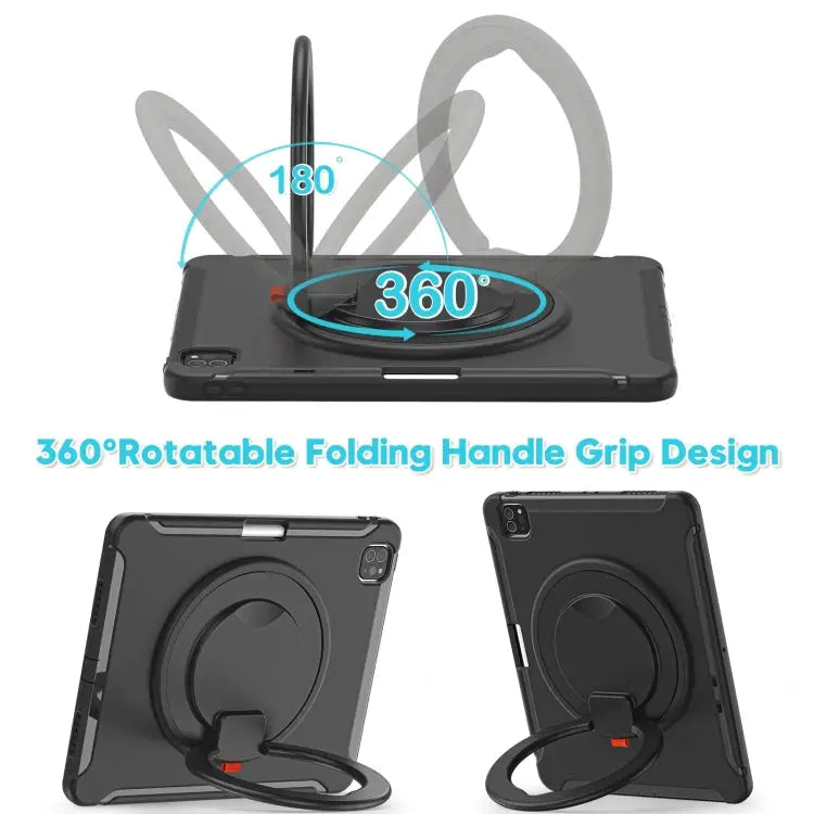 Shockproof TPU + PC Protective Case with 360 Degree Rotation Foldable Handle Grip Holder & Pen Slot For iPad Pro 12.9