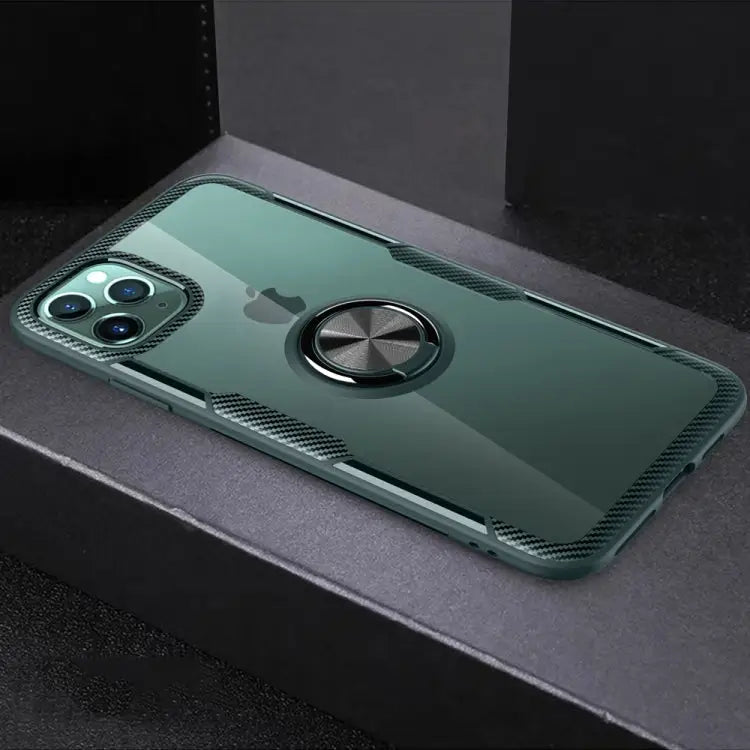 Shockproof Transparent TPU + Acrylic Protective Case with Ring Holder For iPhone 11 For iPhone 11 Pro For iPhone 11 Pro