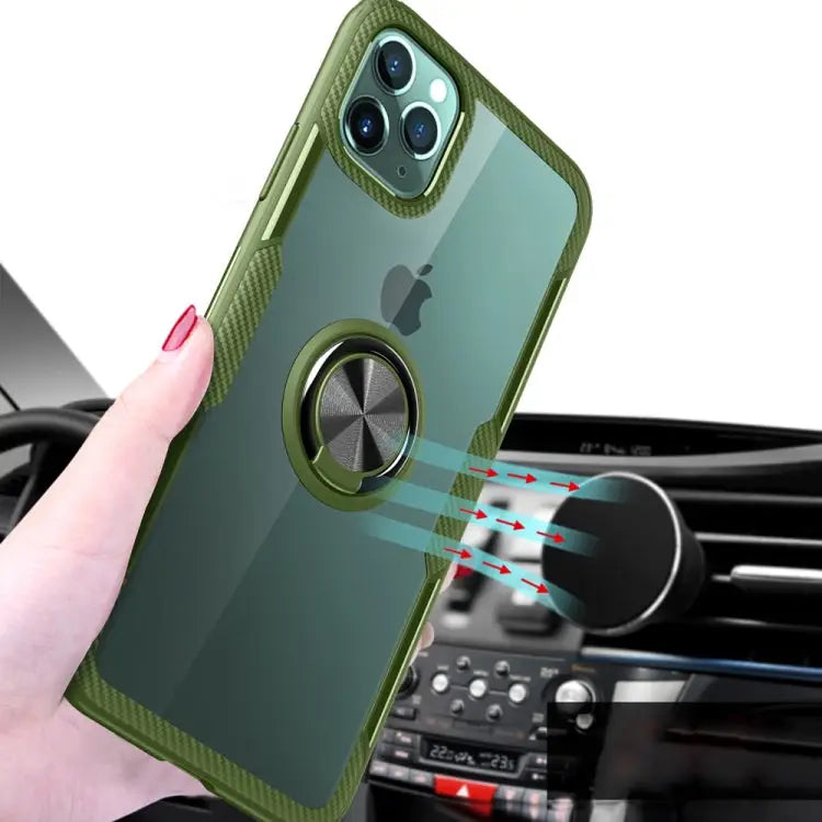 Shockproof Transparent TPU + Acrylic Protective Case with Ring Holder For iPhone 11 For iPhone 11 Pro For iPhone 11 Pro
