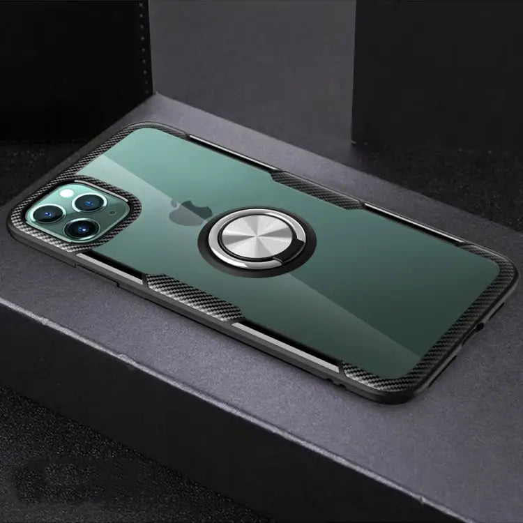 Shockproof Transparent TPU + Acrylic Protective Case with Ring Holder For iPhone 11 For iPhone 11 Pro For iPhone 11 Pro
