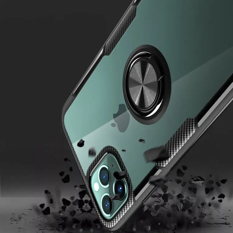 Shockproof Transparent TPU + Acrylic Protective Case with Ring Holder For iPhone 11 For iPhone 11 Pro For iPhone 11 Pro