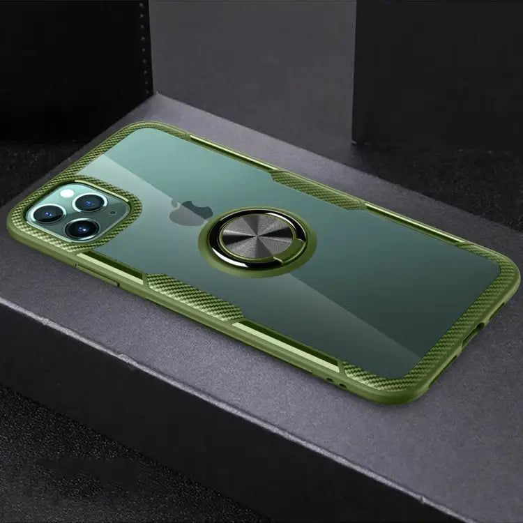Shockproof Transparent TPU + Acrylic Protective Case with Ring Holder For iPhone 11 For iPhone 11 Pro For iPhone 11 Pro
