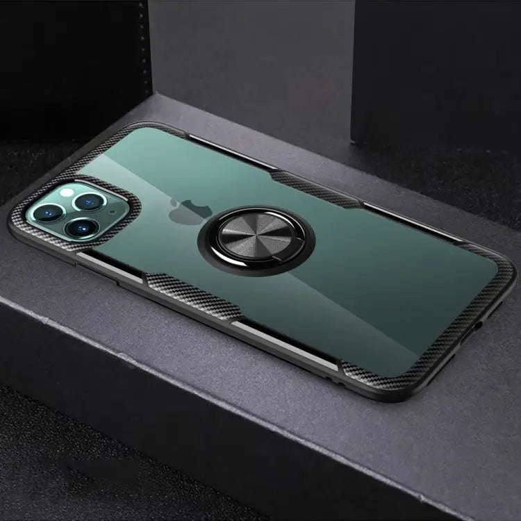 Shockproof Transparent TPU + Acrylic Protective Case with Ring Holder For iPhone 11 For iPhone 11 Pro For iPhone 11 Pro
