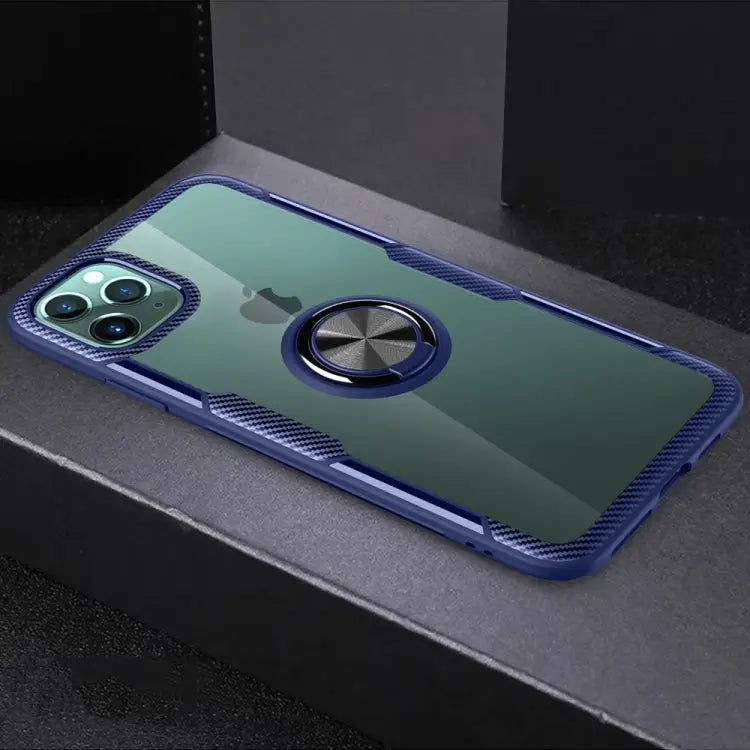 Shockproof Transparent TPU + Acrylic Protective Case with Ring Holder For iPhone 11 For iPhone 11 Pro For iPhone 11 Pro