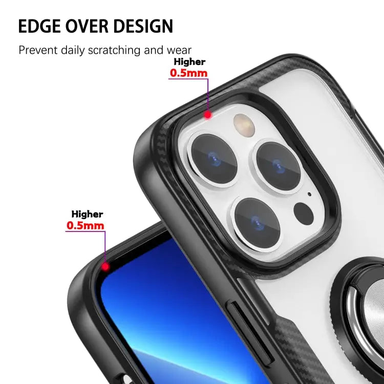 Shockproof Transparent TPU + Acrylic Protective Phone Case with Ring Holder For iPhone 14 Pro Max For iPhone 14 Pro