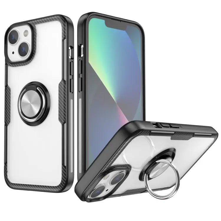 Shockproof Transparent TPU + Acrylic Protective Phone Case with Ring Holder For iPhone 14 Pro Max For iPhone 14 Pro