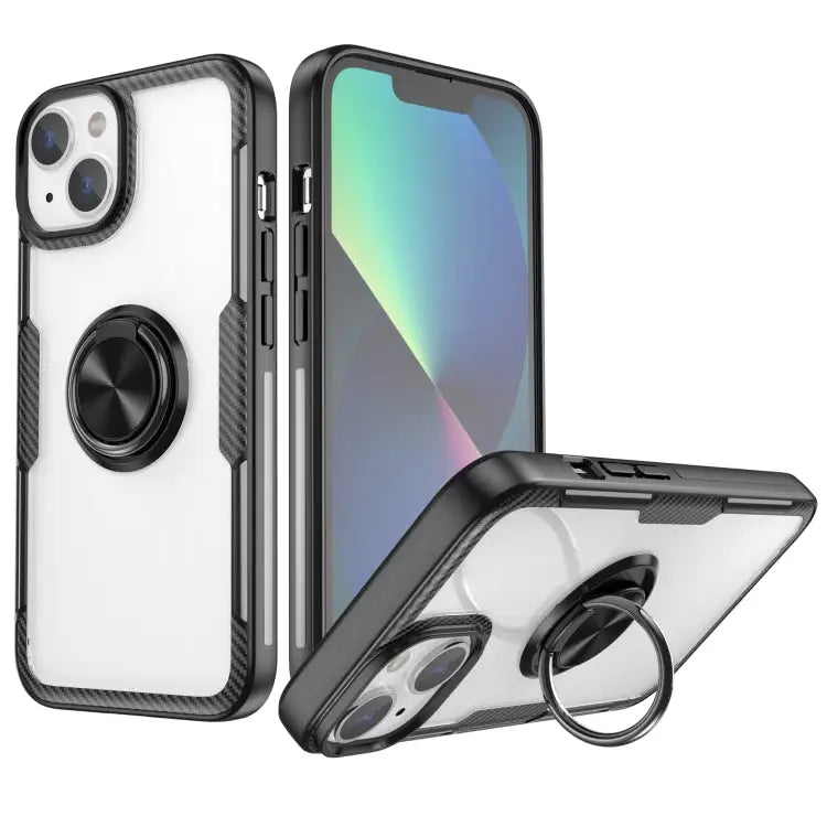 Shockproof Transparent TPU + Acrylic Protective Phone Case with Ring Holder For iPhone 14 Pro Max For iPhone 14 Pro