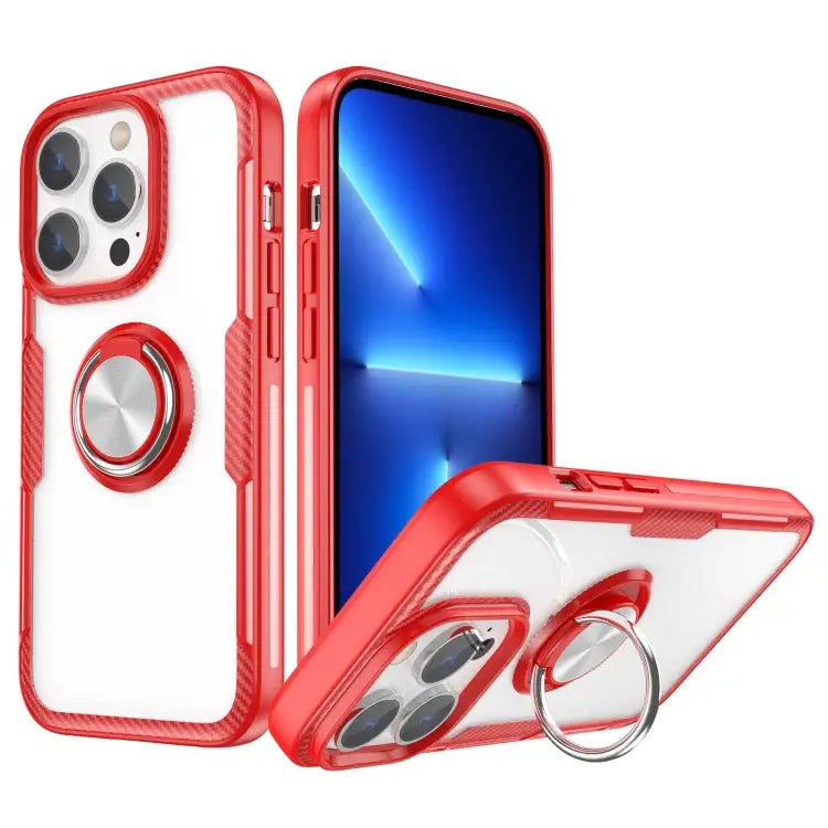 Shockproof Transparent TPU + Acrylic Protective Phone Case with Ring Holder For iPhone 14 Pro Max For iPhone 14 Pro