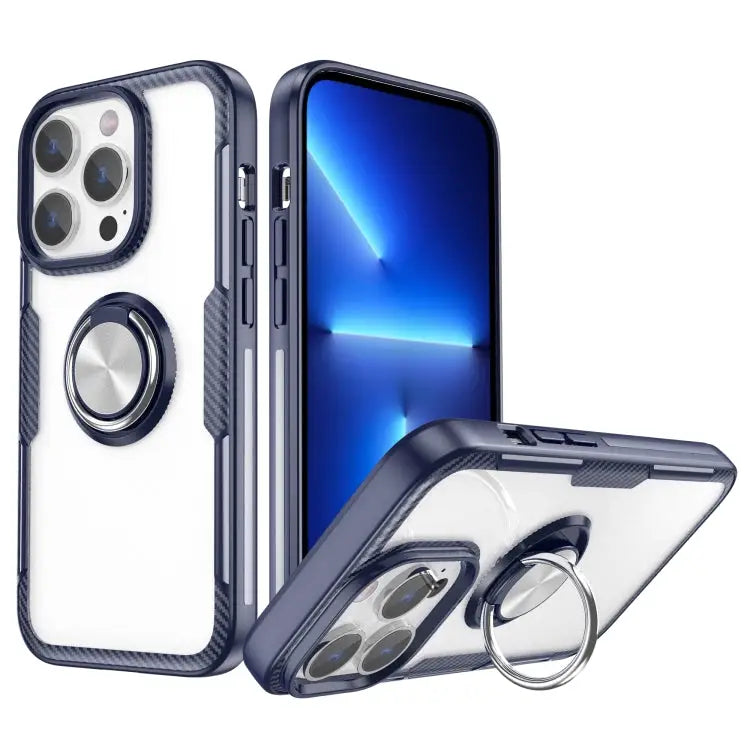 Shockproof Transparent TPU + Acrylic Protective Phone Case with Ring Holder For iPhone 14 Pro Max For iPhone 14 Pro