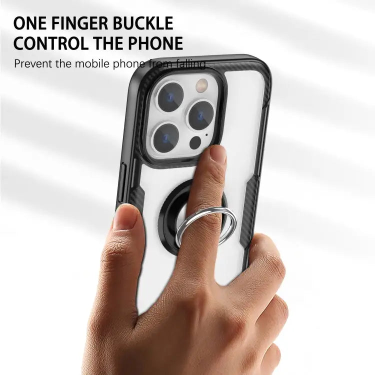 Shockproof Transparent TPU + Acrylic Protective Phone Case with Ring Holder For iPhone 14 Pro Max For iPhone 14 Pro