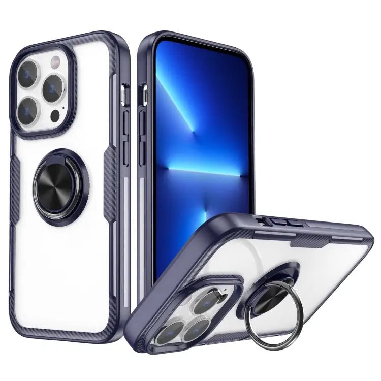 Shockproof Transparent TPU + Acrylic Protective Phone Case with Ring Holder For iPhone 14 Pro Max For iPhone 14 Pro