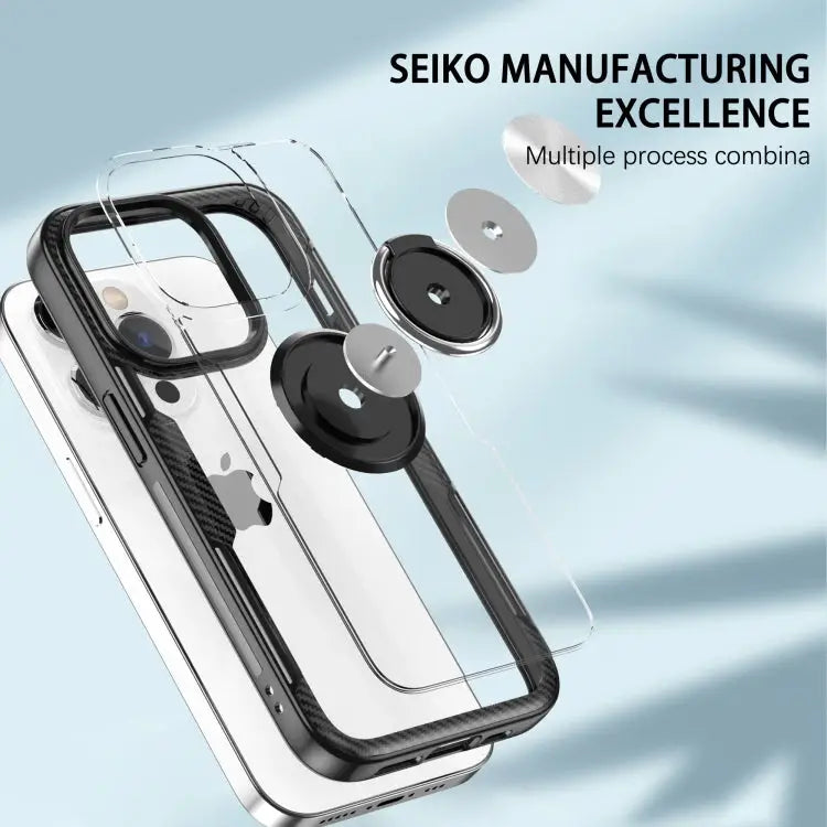 Shockproof Transparent TPU + Acrylic Protective Phone Case with Ring Holder For iPhone 14 Pro Max For iPhone 14 Pro