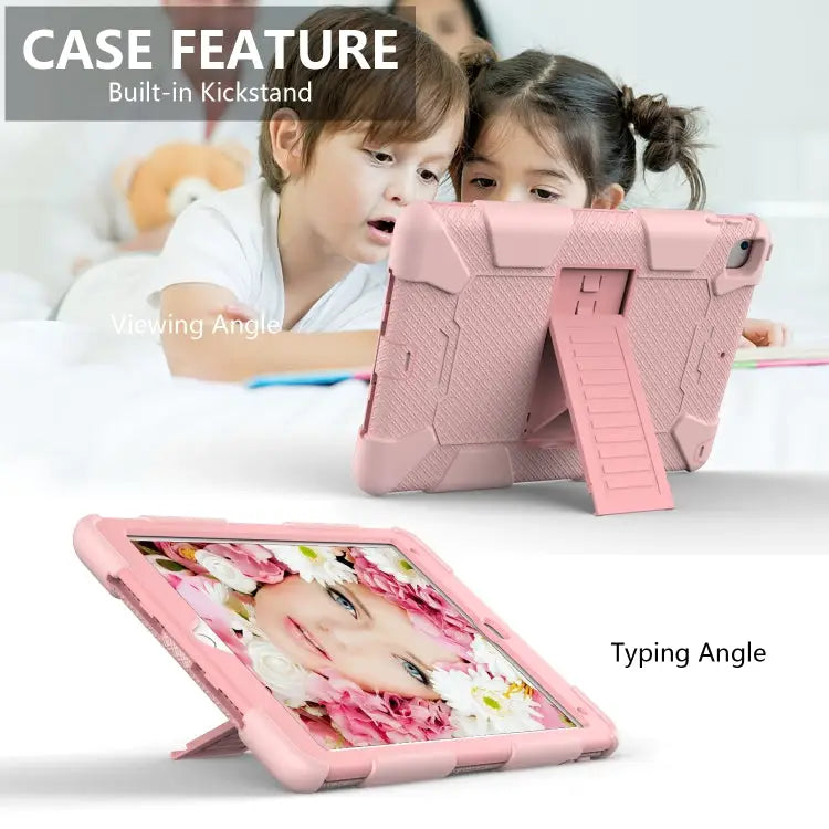 Shockproof Two-color silicone Protection Shell for iPad 9.7(2018) & 9.7(2017) & Air 2 with Holder