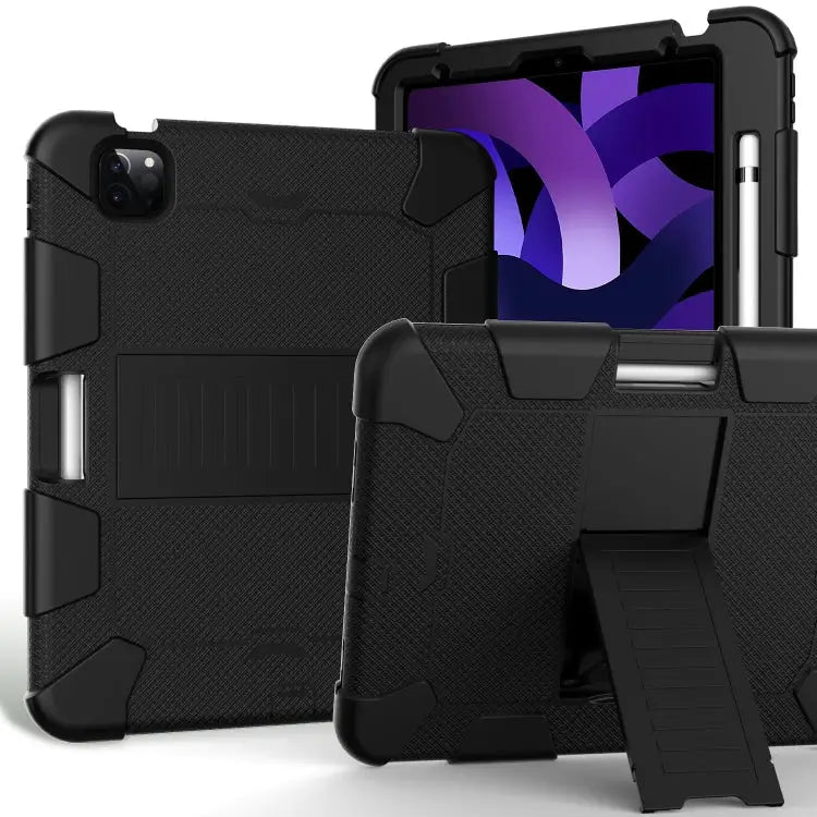 Shockproof Two-Color Silicone Protective Case with Holder For iPad Air 2022 / 2020 10.9 For Samsung Galaxy Tab A7