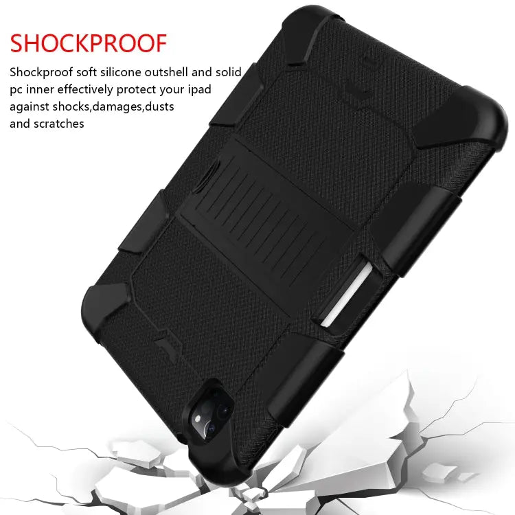 Shockproof Two-Color Silicone Protective Case with Holder For iPad Air 2022 / 2020 10.9 For Samsung Galaxy Tab A7