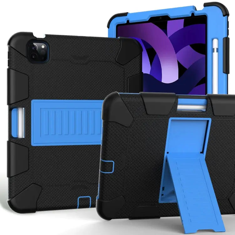 Shockproof Two-Color Silicone Protective Case with Holder For iPad Air 2022 / 2020 10.9 For Samsung Galaxy Tab A7