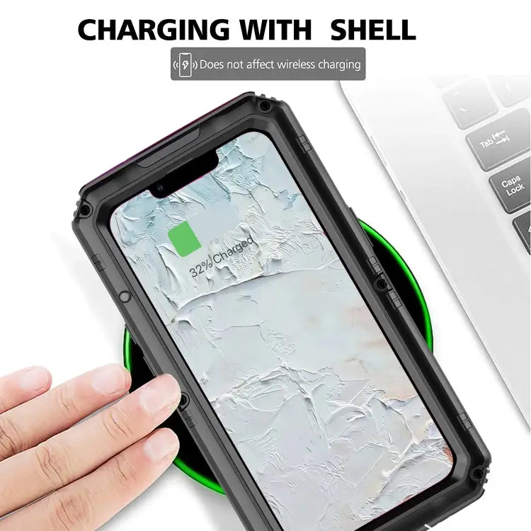 Shockproof Waterproof Dustproof Metal + Silicone Phone Case with Screen Protector For iPhone 13 For iPhone 13 Pro