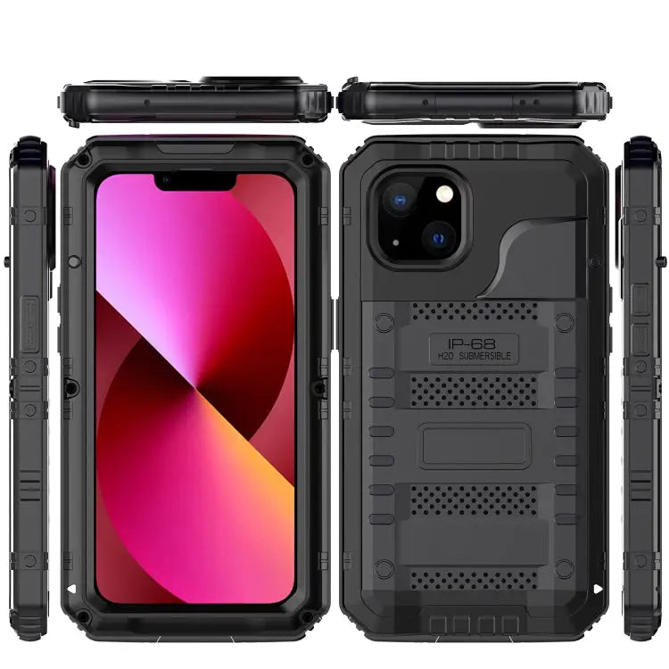 Shockproof Waterproof Dustproof Metal + Silicone Phone Case with Screen Protector For iPhone 13 For iPhone 13 Pro