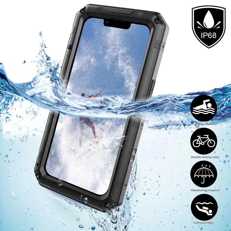 Shockproof Waterproof Dustproof Metal + Silicone Phone Case with Screen Protector For iPhone 13 For iPhone 13 Pro