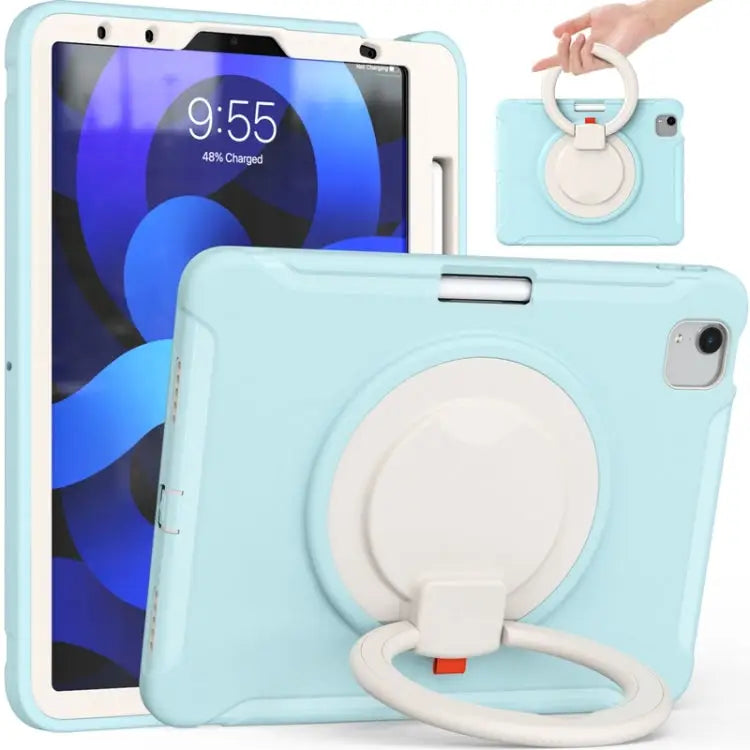 Shocproof Silicone + PC Protective Case with 360 Degree Rotation Foldable Handle Grip Holder & Pen Slot For iPad Air 4