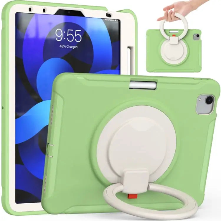Shocproof Silicone + PC Protective Case with 360 Degree Rotation Foldable Handle Grip Holder & Pen Slot For iPad Air 4