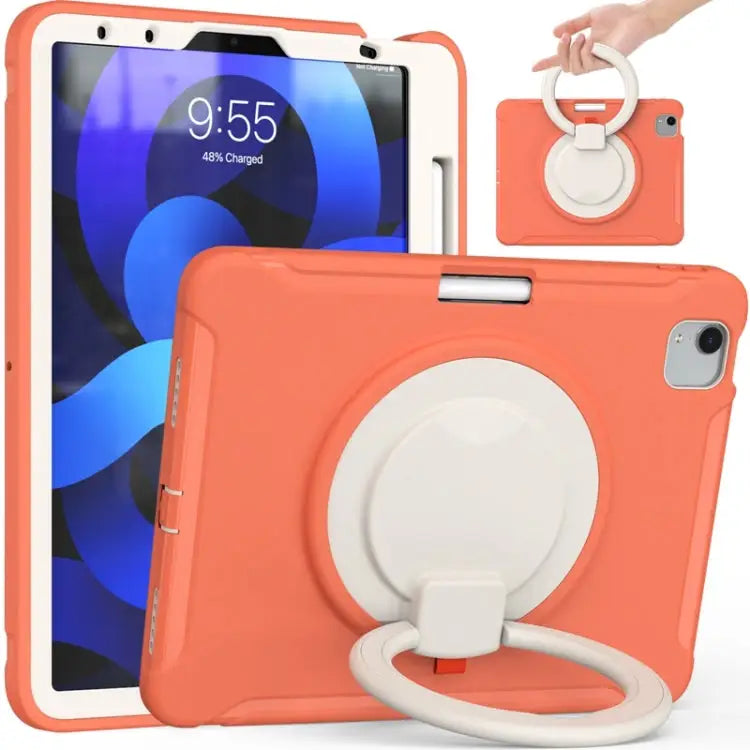 Shocproof Silicone + PC Protective Case with 360 Degree Rotation Foldable Handle Grip Holder & Pen Slot For iPad Air 4
