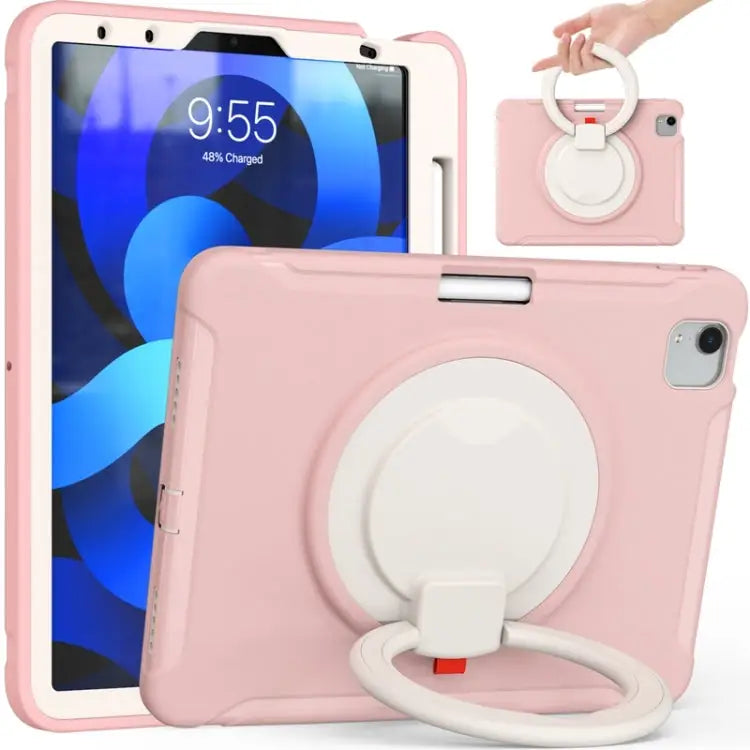 Shocproof Silicone + PC Protective Case with 360 Degree Rotation Foldable Handle Grip Holder & Pen Slot For iPad Air 4