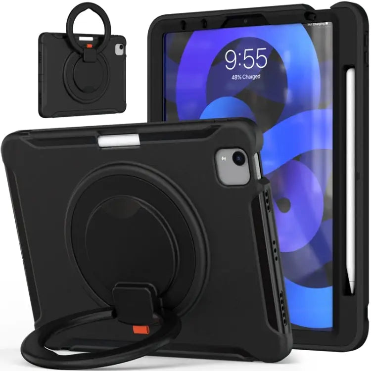Shocproof Silicone + PC Protective Case with 360 Degree Rotation Foldable Handle Grip Holder & Pen Slot For iPad Air 4