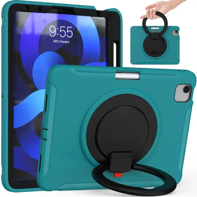 Shocproof Silicone + PC Protective Case with 360 Degree Rotation Foldable Handle Grip Holder & Pen Slot For iPad Air 4