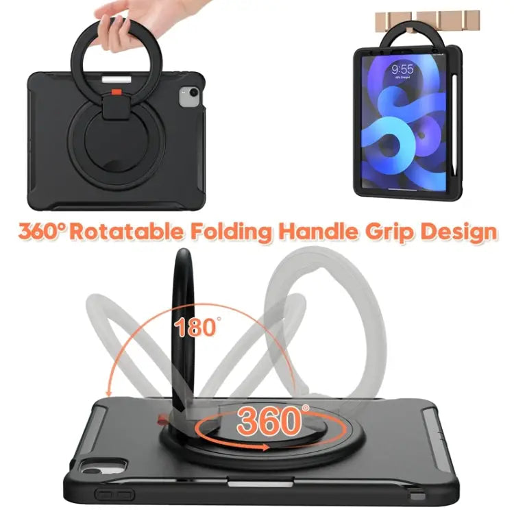 Shocproof Silicone + PC Protective Case with 360 Degree Rotation Foldable Handle Grip Holder & Pen Slot For iPad Air 4