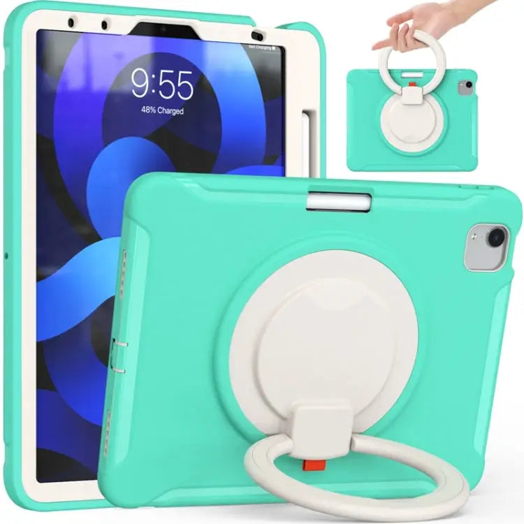 Shocproof Silicone + PC Protective Case with 360 Degree Rotation Foldable Handle Grip Holder & Pen Slot For iPad Air 4