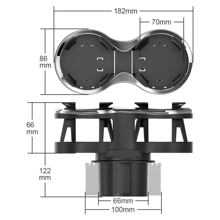 SHUNWEI SD-1038 Car Dual-Hole Water Cup Holder Cola Vacuum Flask Holder One For Two Beverage Holders SD-1038 - SD-1038