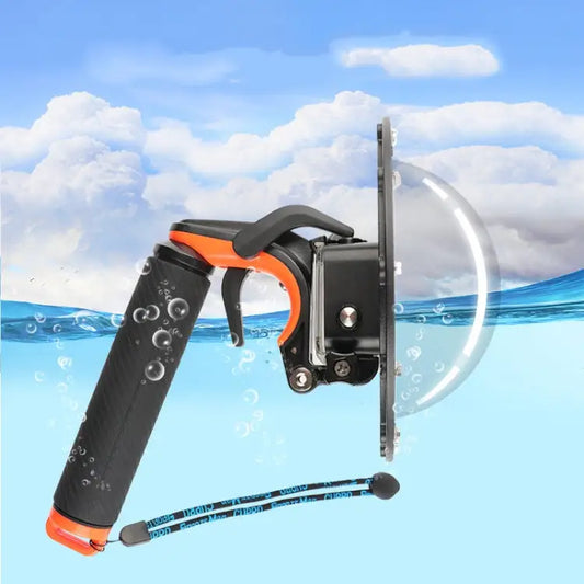 Shutter Trigger + Dome Port Lens Transparent Cover + Floating Hand Grip Diving Buoyancy Stick with Adjustable Anti-lost