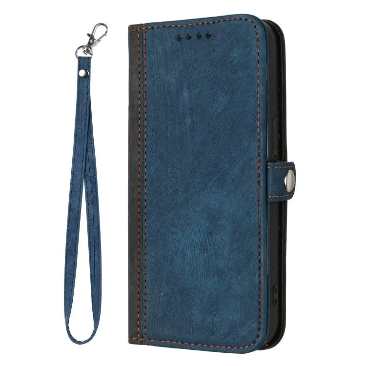 Side Buckle Double Fold Hand Strap Leather Phone Case For iPhone 15 - Apple Accessories