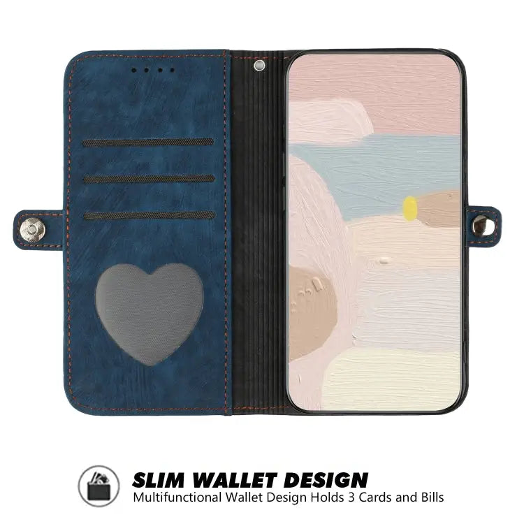 Side Buckle Double Fold Hand Strap Leather Phone Case For iPhone 15 - Apple Accessories