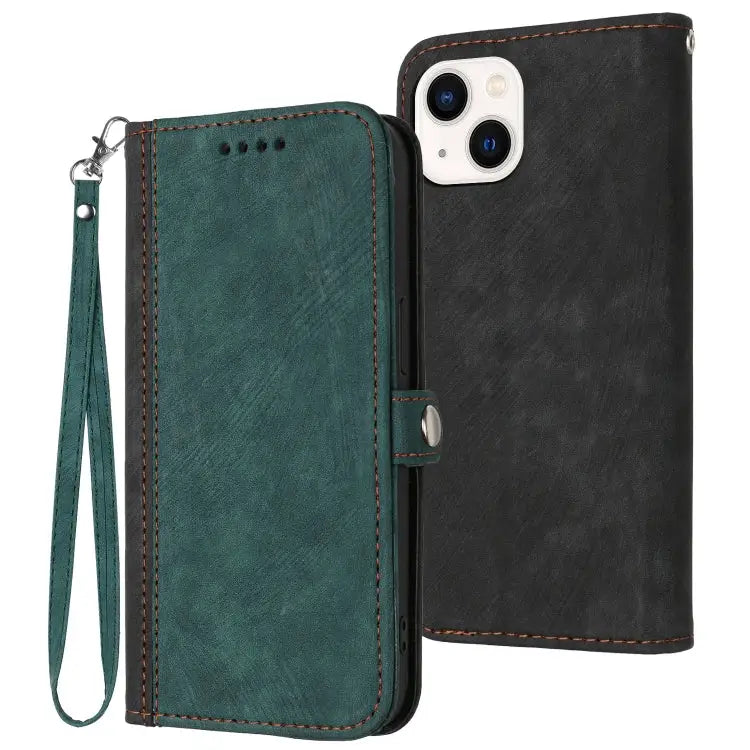 Side Buckle Double Fold Hand Strap Leather Phone Case For iPhone 16 For iPhone 15 Pro Max For iPhone 15 Pro For iPhone