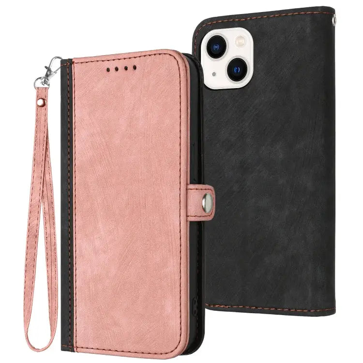 Side Buckle Double Fold Hand Strap Leather Phone Case For iPhone 16 For iPhone 15 Pro Max For iPhone 15 Pro For iPhone