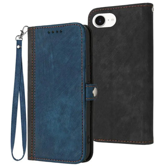 Side Buckle Double Fold Hand Strap Leather Phone Case iPhone 16e For iPhone 16 Pro Max For iPhone 16 Pro For iPhone 16