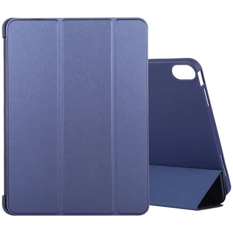 Silicone 3-Folding Full Coverage Leather Case For iPad Air 2022 / 2020 10.9 - For iPad Air 2022 / 2020 10.9 / Dark Blue
