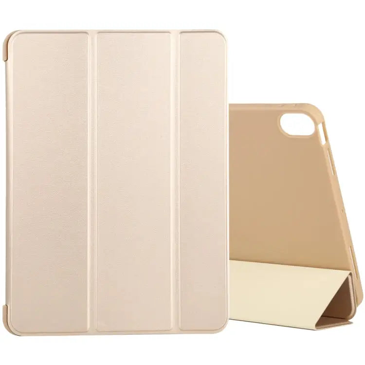 Silicone 3-Folding Full Coverage Leather Case For iPad Air 2022 / 2020 10.9 - For iPad Air 2022 / 2020 10.9 / Gold
