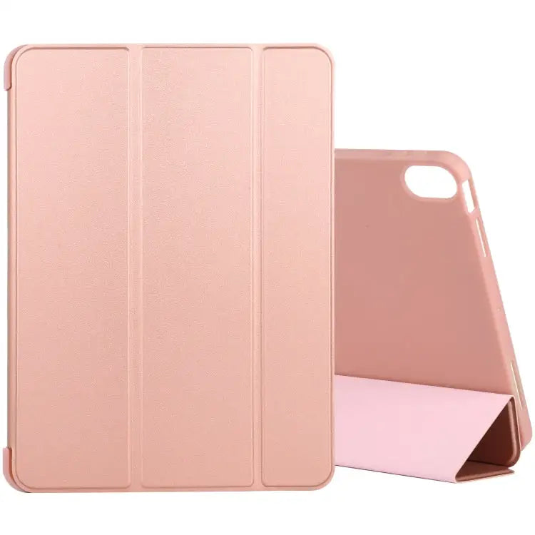 Silicone 3-Folding Full Coverage Leather Case For iPad Air 2022 / 2020 10.9 - For iPad Air 2022 / 2020 10.9 / Rose Gold