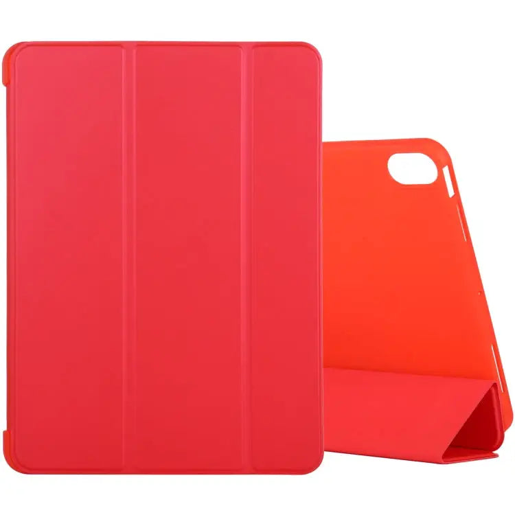 Silicone 3-Folding Full Coverage Leather Case For iPad Air 2022 / 2020 10.9 - For iPad Air 2022 / 2020 10.9 / Red