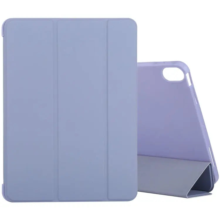 Silicone 3-Folding Full Coverage Leather Case For iPad Air 2022 / 2020 10.9 - For iPad Air 2022 / 2020 10.9 / Purple