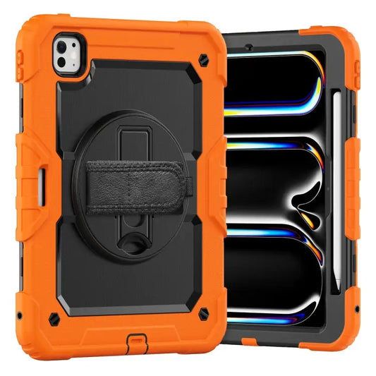 Silicone Hybrid PC Tablet Case with Shoulder Strap For iPad Pro 11 2024 - For iPad Pro 11 2024 / Orange - Apple